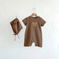 Kids Short Sleeve Waffle-Knit Patchwork Set (Baby Girls & Boys)
