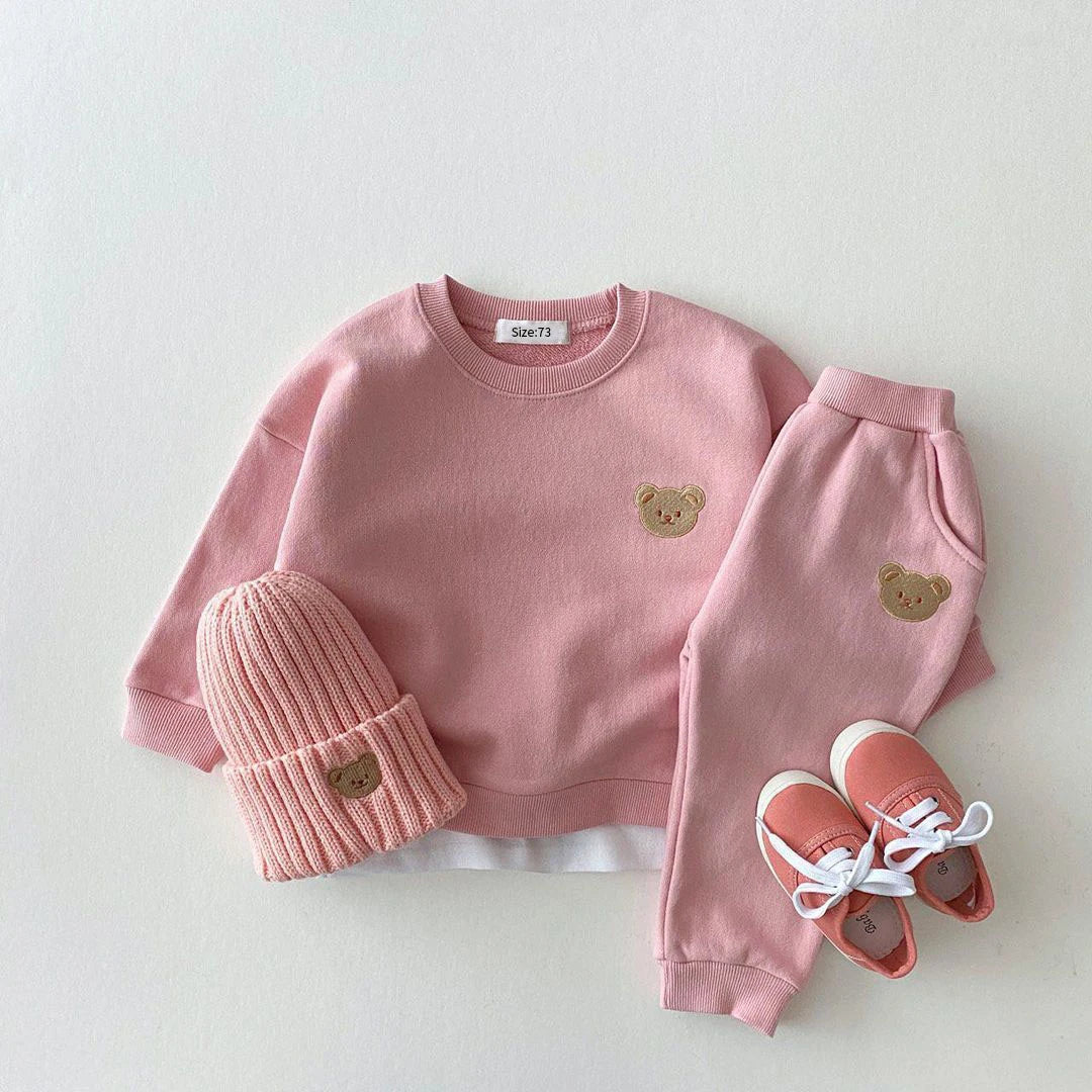 Bear Patch Sweatshirt & Jogger Set