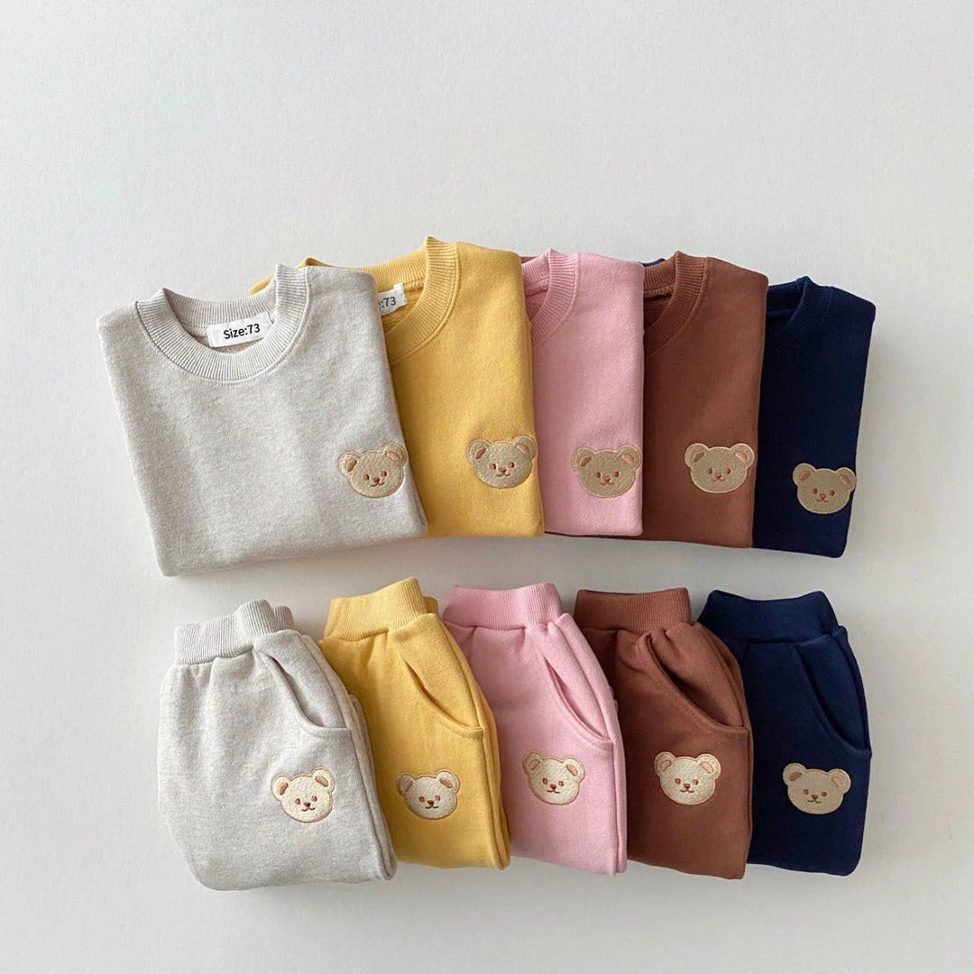 Bear Patch Sweatshirt & Jogger Set
