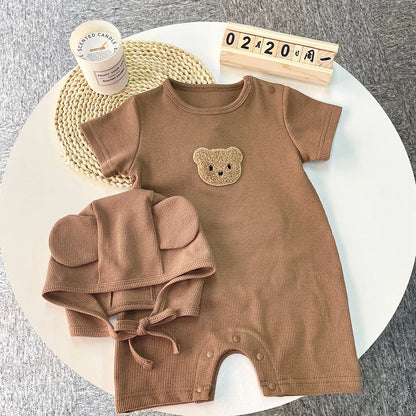 Kids Short Sleeve Waffle-Knit Patchwork Set (Baby Girls & Boys)