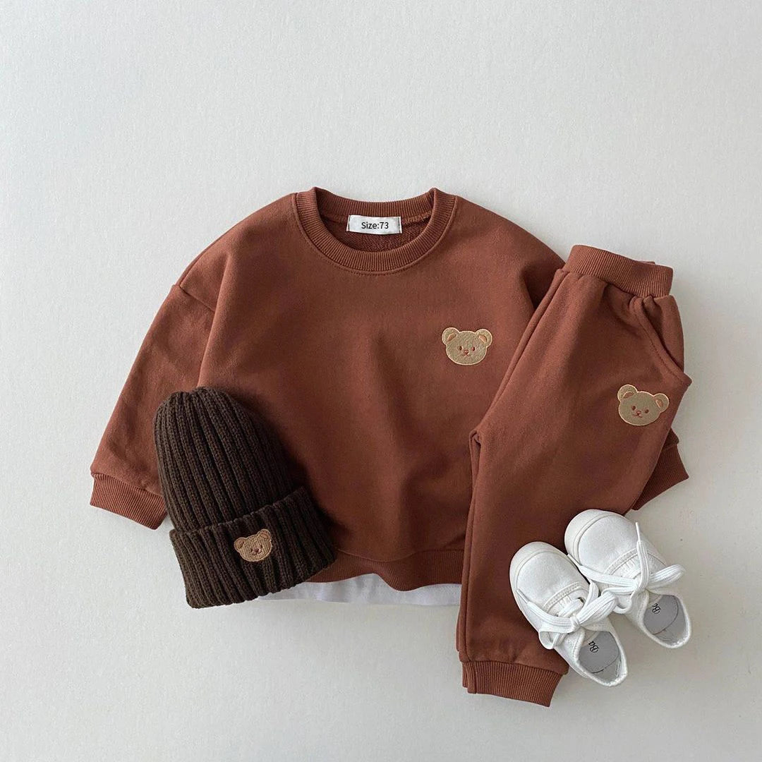 Bear Patch Sweatshirt & Jogger Set