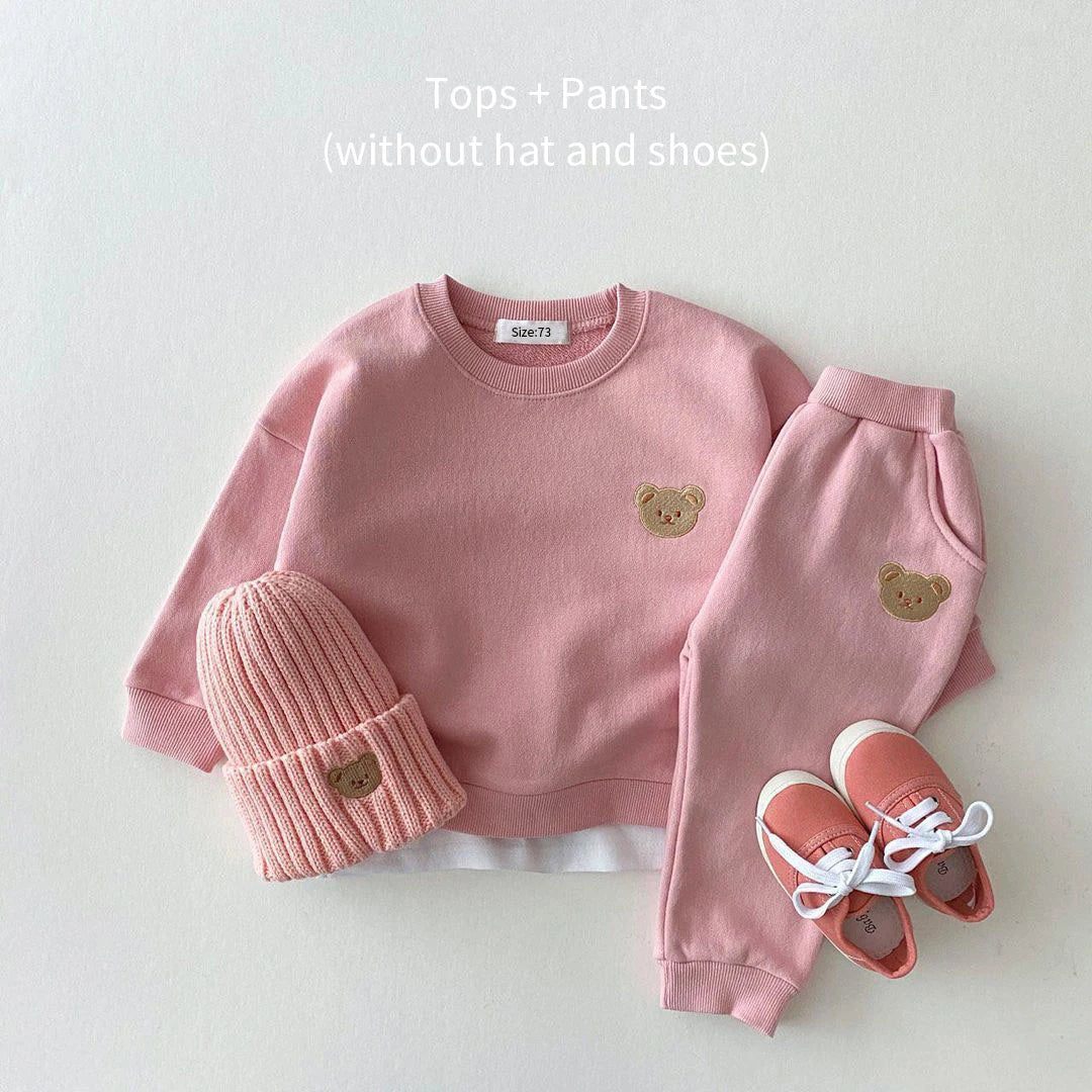 Bear Patch Sweatshirt & Jogger Set