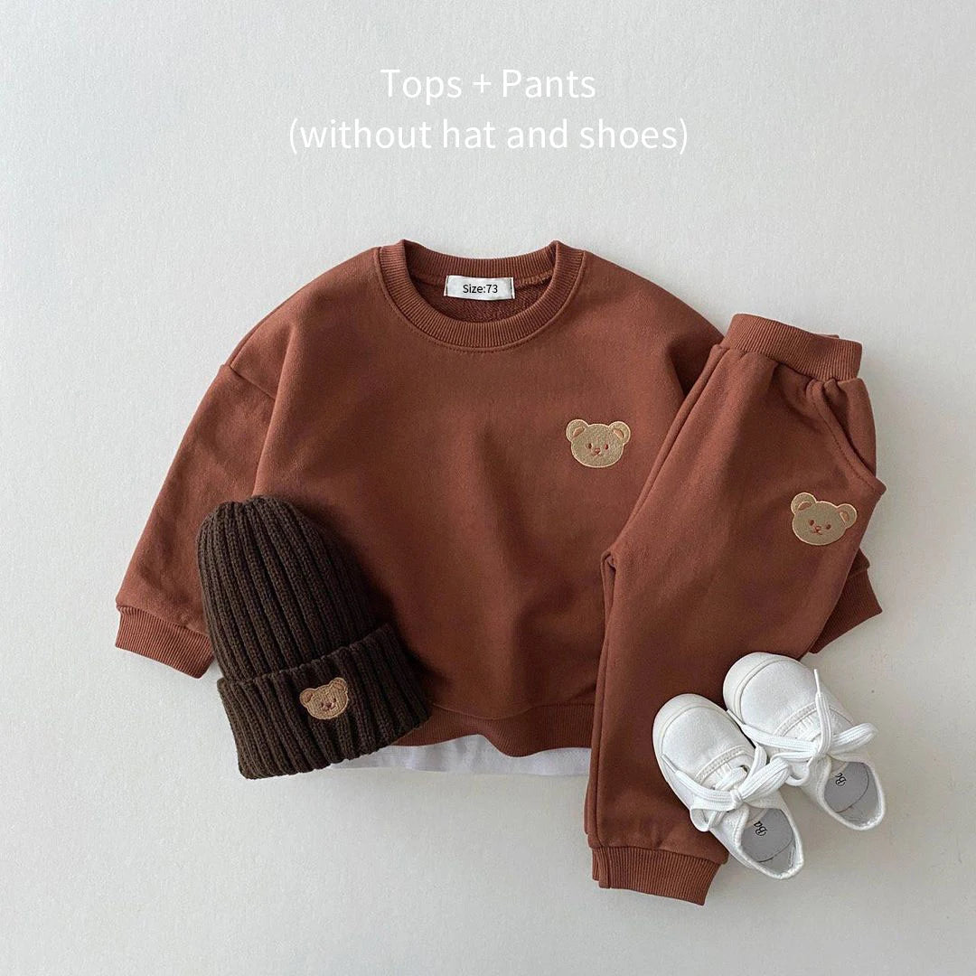 Bear Patch Sweatshirt & Jogger Set