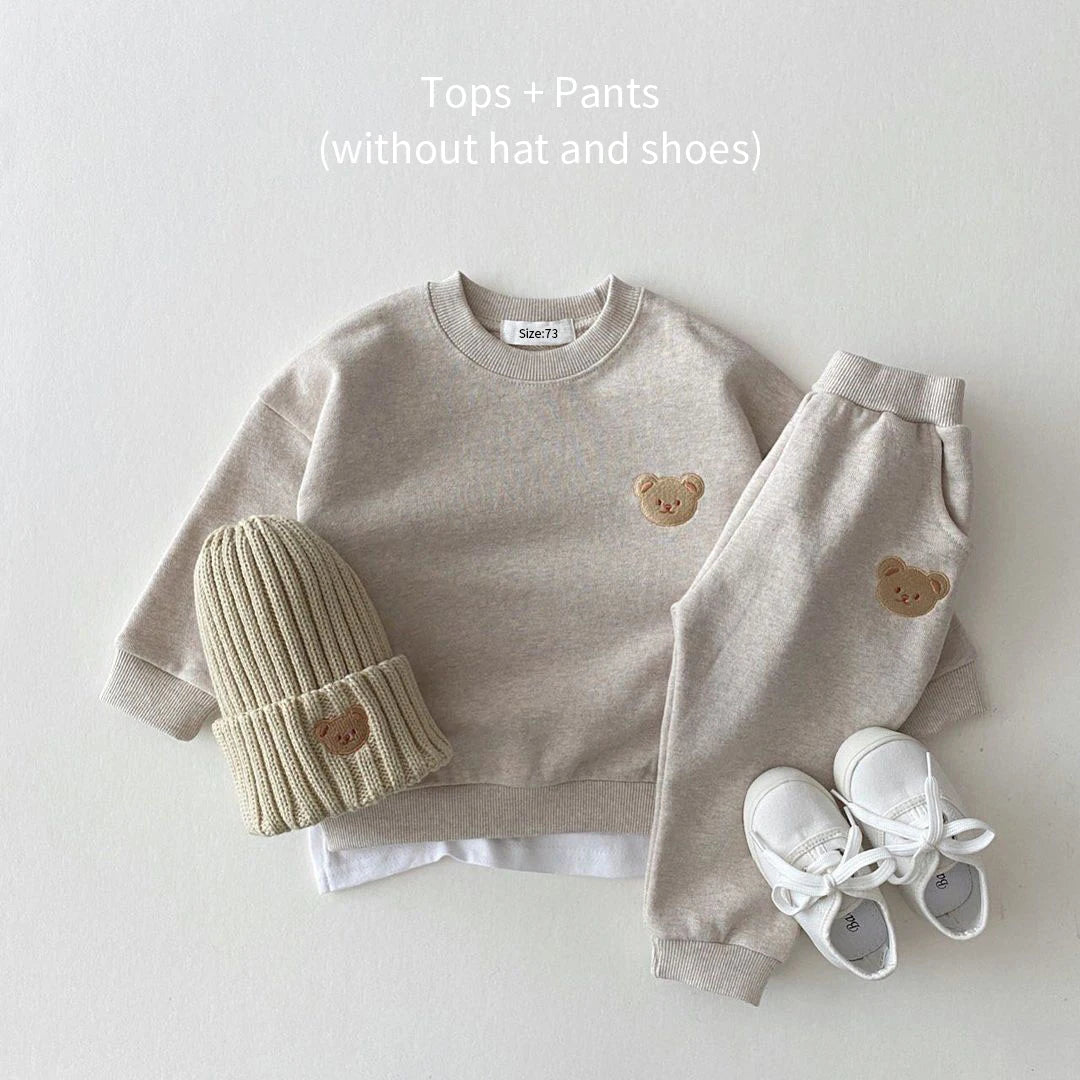 Bear Patch Sweatshirt & Jogger Set
