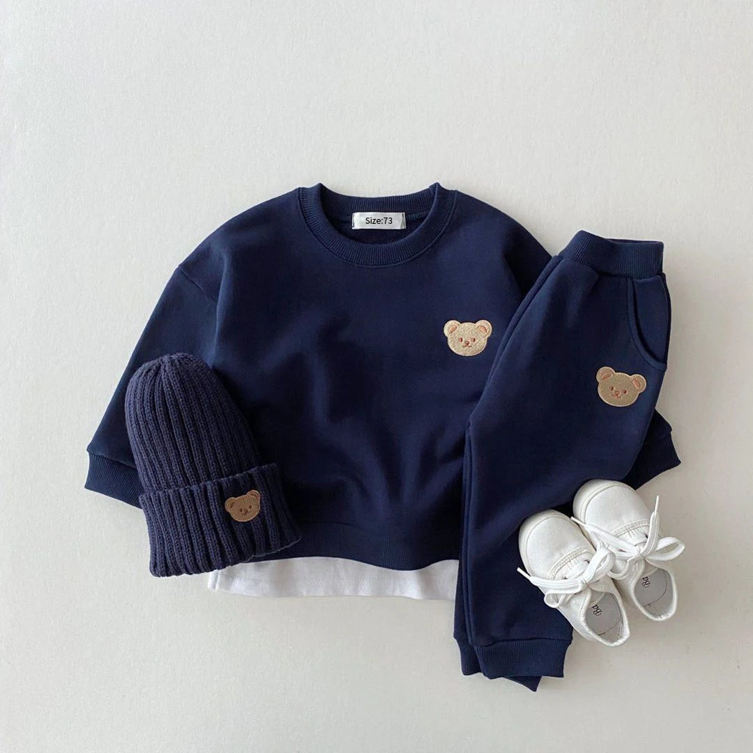 Bear Patch Sweatshirt & Jogger Set