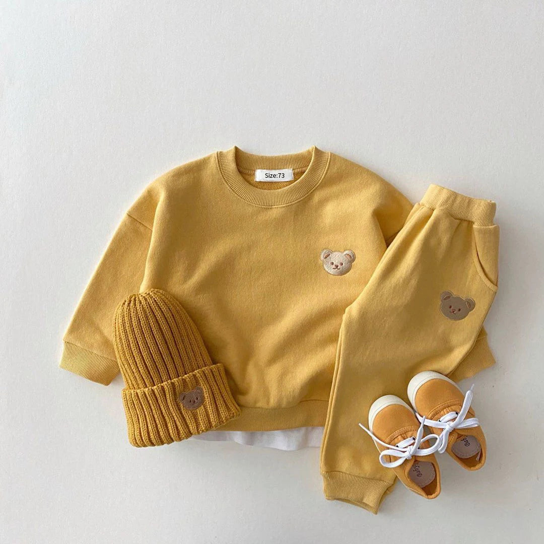 Bear Patch Sweatshirt & Jogger Set