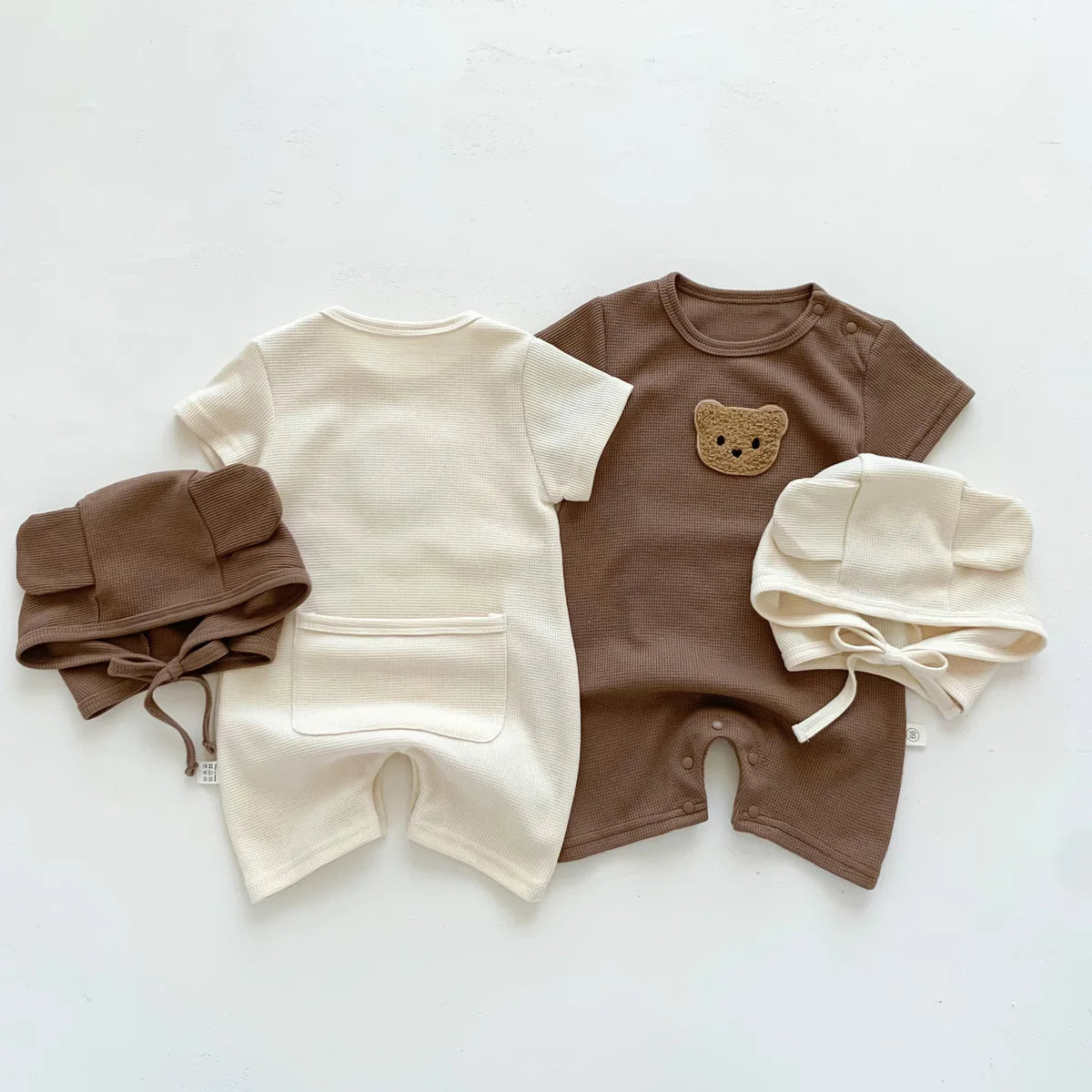 Kids Short Sleeve Waffle-Knit Patchwork Set (Baby Girls & Boys)