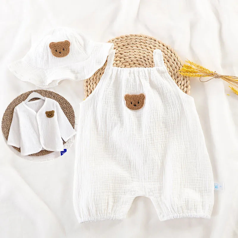 Muslin Bear Patch 3-Piece Baby Set