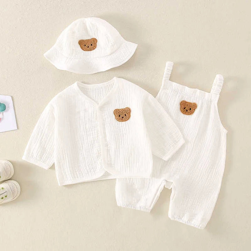 Muslin Bear Patch 3-Piece Baby Set