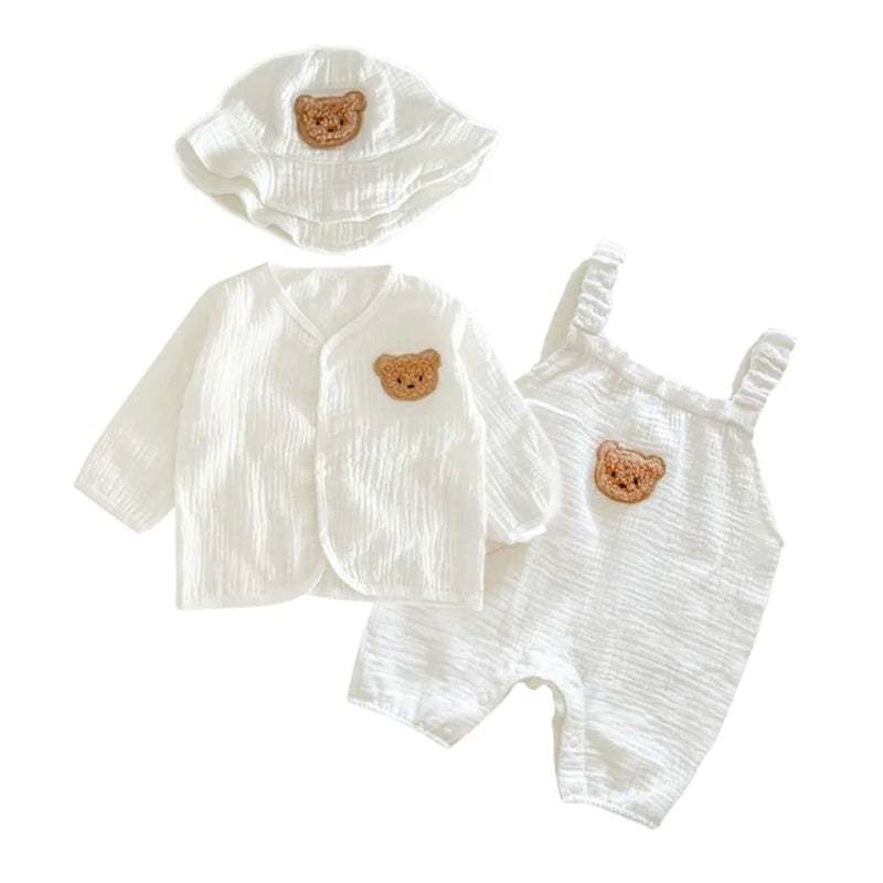 Muslin Bear Patch 3-Piece Baby Set