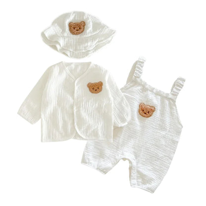 Muslin Bear Patch 3-Piece Baby Set